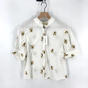 Ellison NWT White Cottage Style Embroidered Blouse Size Small